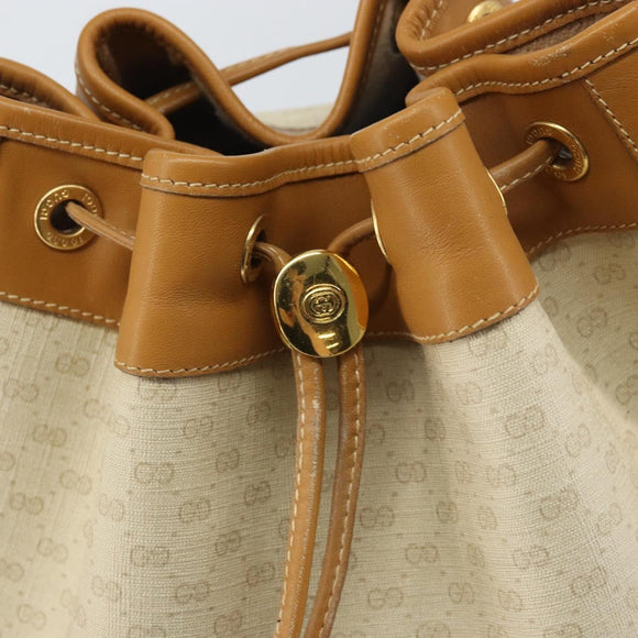 GUCCI Micro GG Supreme Shoulder Bag PVC Beige Gold 001 115 0933 Auth 161767