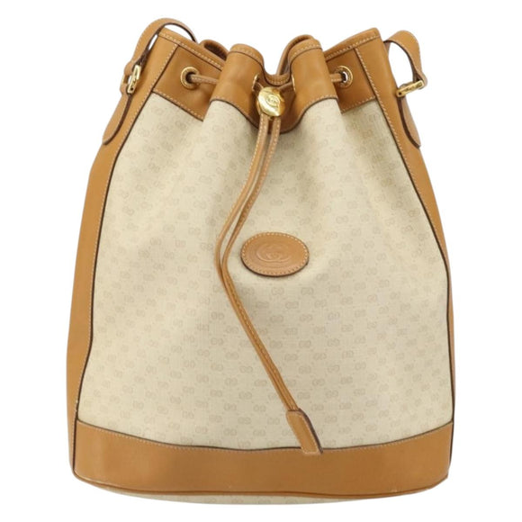 GUCCI Micro GG Supreme Shoulder Bag PVC Beige Gold 001 115 0933 Auth 161767