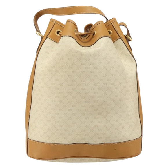 GUCCI Micro GG Supreme Shoulder Bag PVC Beige Gold 001 115 0933 Auth 161767