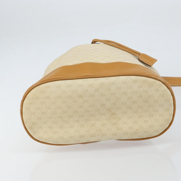 GUCCI Micro GG Supreme Shoulder Bag PVC Beige Gold 001 115 0933 Auth 161767