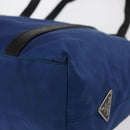 PRADA Tote Bag Nylon Blue Silver Auth 161771-16