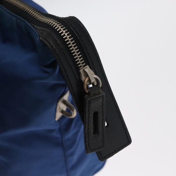 PRADA Tote Bag Nylon Blue Silver Auth 161771