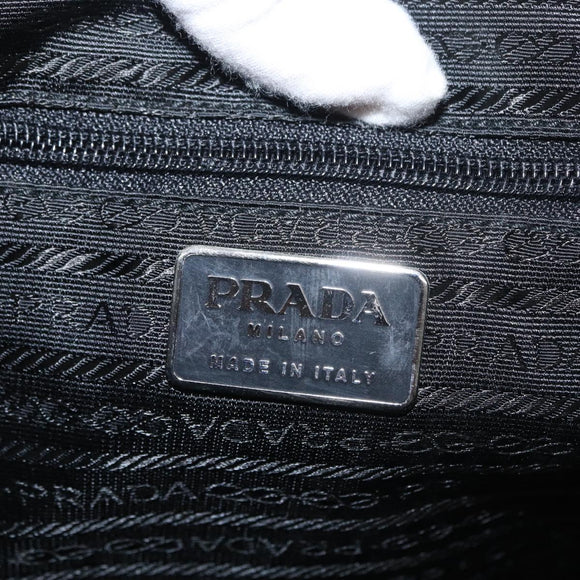 PRADA Tote Bag Nylon Blue Silver Auth 161771