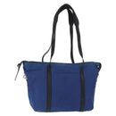 PRADA Tote Bag Nylon Blue Silver Auth 161771-1