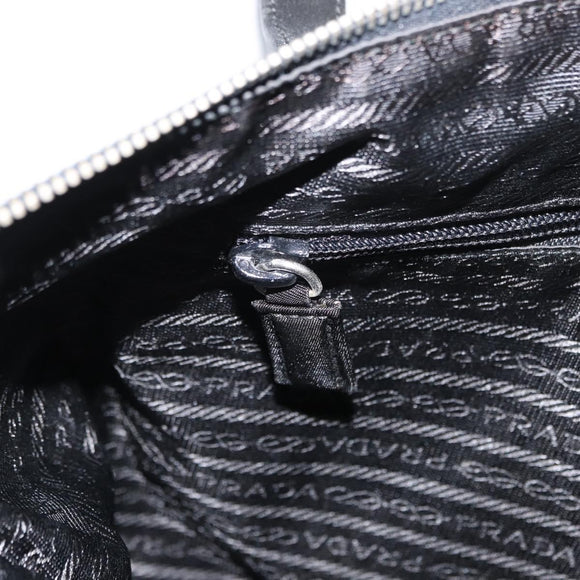 PRADA Tote Bag Nylon Blue Silver Auth 161771
