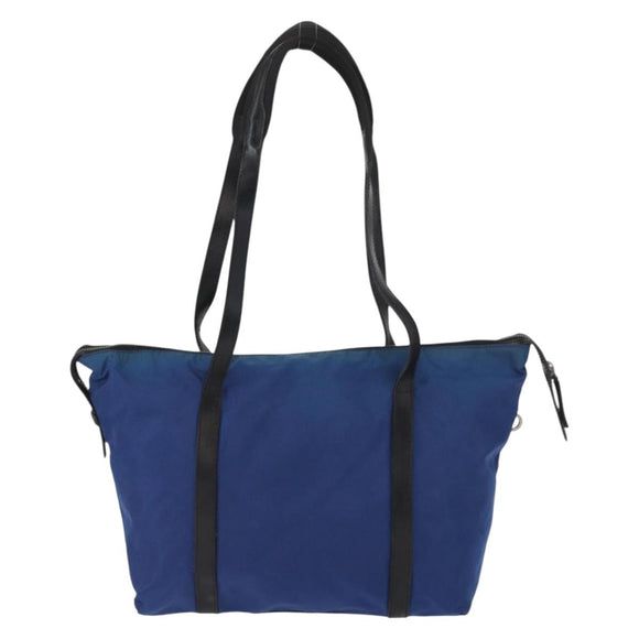 PRADA Tote Bag Nylon Blue Silver Auth 161771