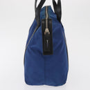 PRADA Tote Bag Nylon Blue Silver Auth 161771-4