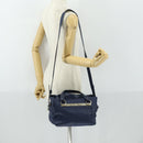 Chloe Bridget Hand Bag Leather 2way Navy Gold Auth 161772-24