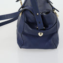 Chloe Bridget Hand Bag Leather 2way Navy Gold Auth 161772-4