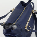 Chloe Bridget Hand Bag Leather 2way Navy Gold Auth 161772-6
