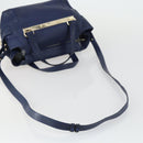 Chloe Bridget Hand Bag Leather 2way Navy Gold Auth 161772-7