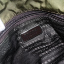 PRADA Tote Bag Nylon Khaki Silver Auth 161778-19