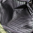 PRADA Tote Bag Nylon Khaki Silver Auth 161778-22