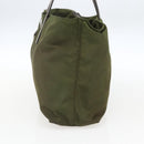 PRADA Tote Bag Nylon Khaki Silver Auth 161778-4