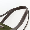 PRADA Tote Bag Nylon Khaki Silver Auth 161778-8