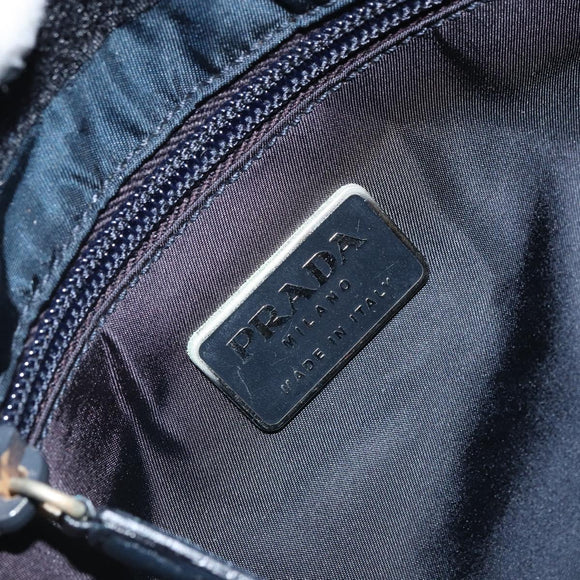 PRADA Shoulder Bag Nylon Navy Silver Auth 161779