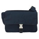 PRADA Shoulder Bag Nylon Navy Silver Auth 161779-13