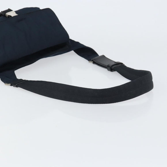 PRADA Shoulder Bag Nylon Navy Silver Auth 161779