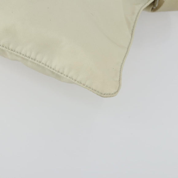 PRADA Shoulder Bag Nylon Ivory Silver Auth 161780