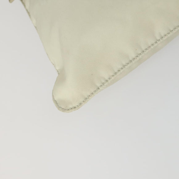 PRADA Shoulder Bag Nylon Ivory Silver Auth 161780