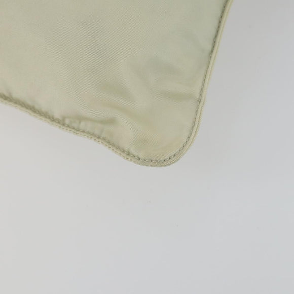 PRADA Shoulder Bag Nylon Ivory Silver Auth 161780