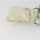 PRADA Shoulder Bag Nylon Ivory Silver Auth 161780-3