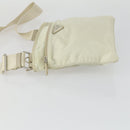 PRADA Shoulder Bag Nylon Ivory Silver Auth 161780-4