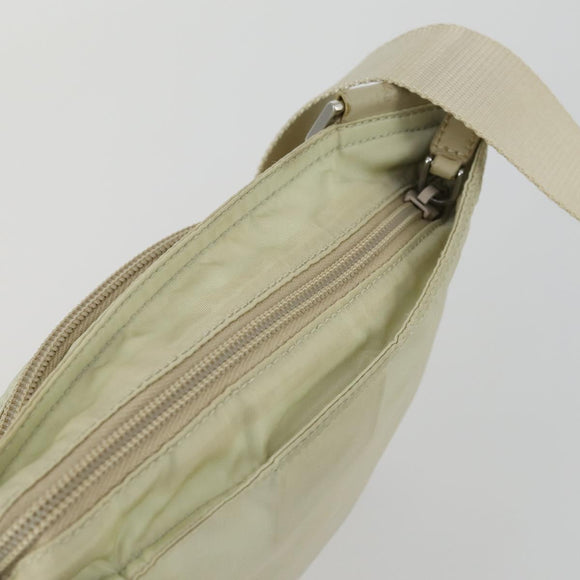 PRADA Shoulder Bag Nylon Ivory Silver Auth 161780