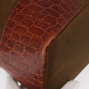 PRADA Tote Bag Nylon Brown Gold Auth 161781-9