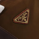 PRADA Tote Bag Nylon Brown Gold Auth 161781-17