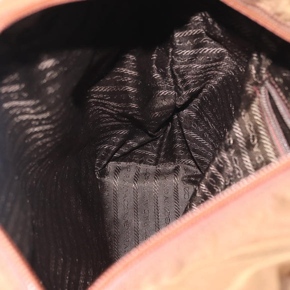 PRADA Tote Bag Nylon Brown Gold Auth 161781