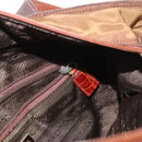 PRADA Tote Bag Nylon Brown Gold Auth 161781-21