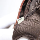 PRADA Tote Bag Nylon Brown Gold Auth 161781-12
