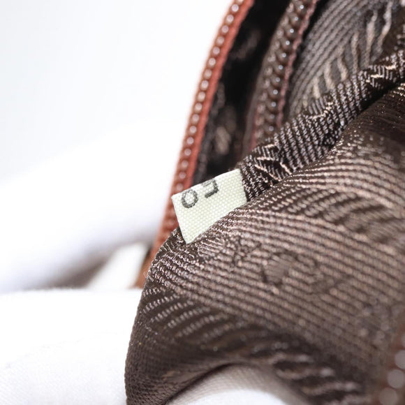 PRADA Tote Bag Nylon Brown Gold Auth 161781