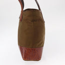 PRADA Tote Bag Nylon Brown Gold Auth 161781-4