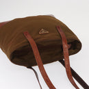 PRADA Tote Bag Nylon Brown Gold Auth 161781-6