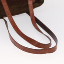 PRADA Tote Bag Nylon Brown Gold Auth 161781-7