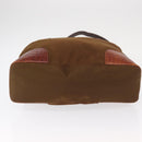 PRADA Tote Bag Nylon Brown Gold Auth 161781-5