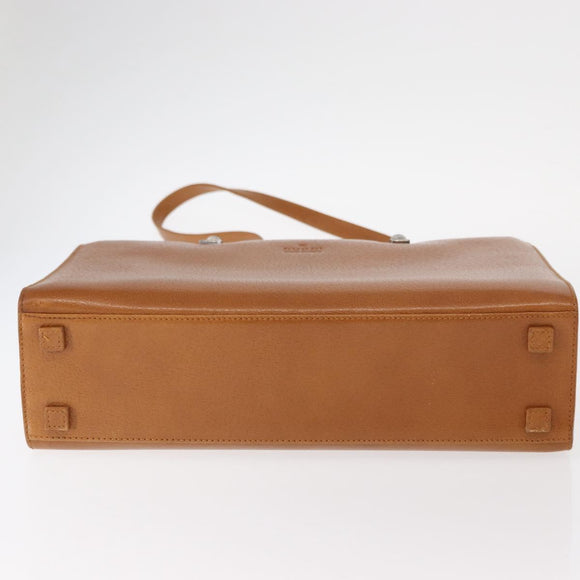 GUCCI Bamboo Hand Bag Leather 2way Brown Silver 002 1035 Auth 161783V