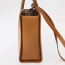 GUCCI Bamboo Hand Bag Leather 2way Brown Silver 002 1035 Auth 161783V-4