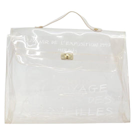 HERMES Vinyl Kelly Hand Bag Vinyl Clear Auth 161786 - 0