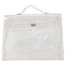 HERMES Vinyl Kelly Hand Bag Vinyl Clear Auth 161786-3