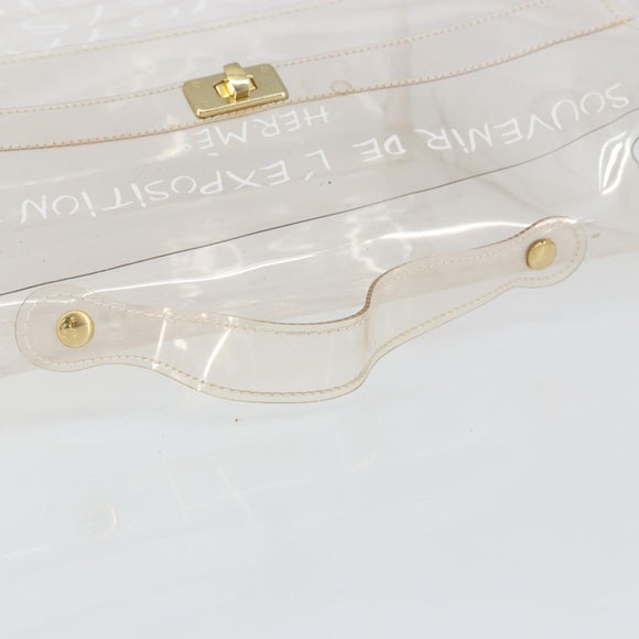 HERMES Vinyl Kelly Hand Bag Vinyl Clear Auth 161786