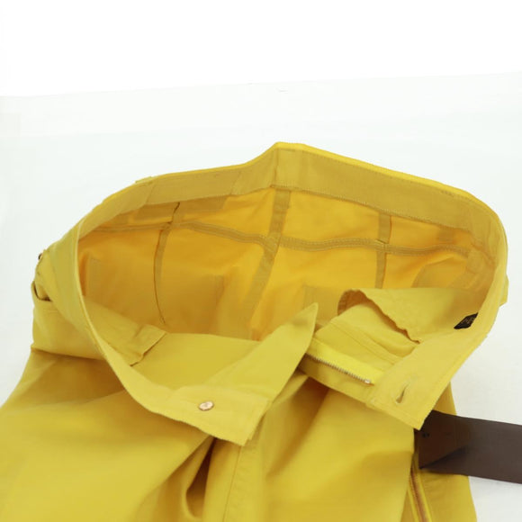 LOUIS VUITTON Side Zip Pants Cotton Yellow LV Auth 161790A