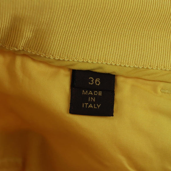 LOUIS VUITTON Side Zip Pants Cotton Yellow LV Auth 161790M