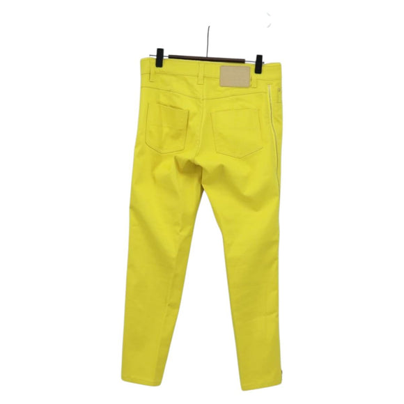 LOUIS VUITTON Side Zip Pants Cotton Yellow LV Auth 161790A