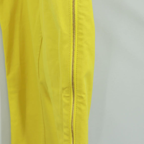 LOUIS VUITTON Side Zip Pants Cotton Yellow LV Auth 161790M