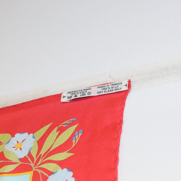 HERMES Carre 90 Scarf ""COSTUMES DES DEPARTEMENTS "" Silk Red Auth 161792