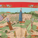 HERMES Carre 90 Scarf ""COSTUMES DES DEPARTEMENTS "" Silk Red Auth 161792-3