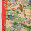 HERMES Carre 90 Scarf ""COSTUMES DES DEPARTEMENTS "" Silk Red Auth 161792-5